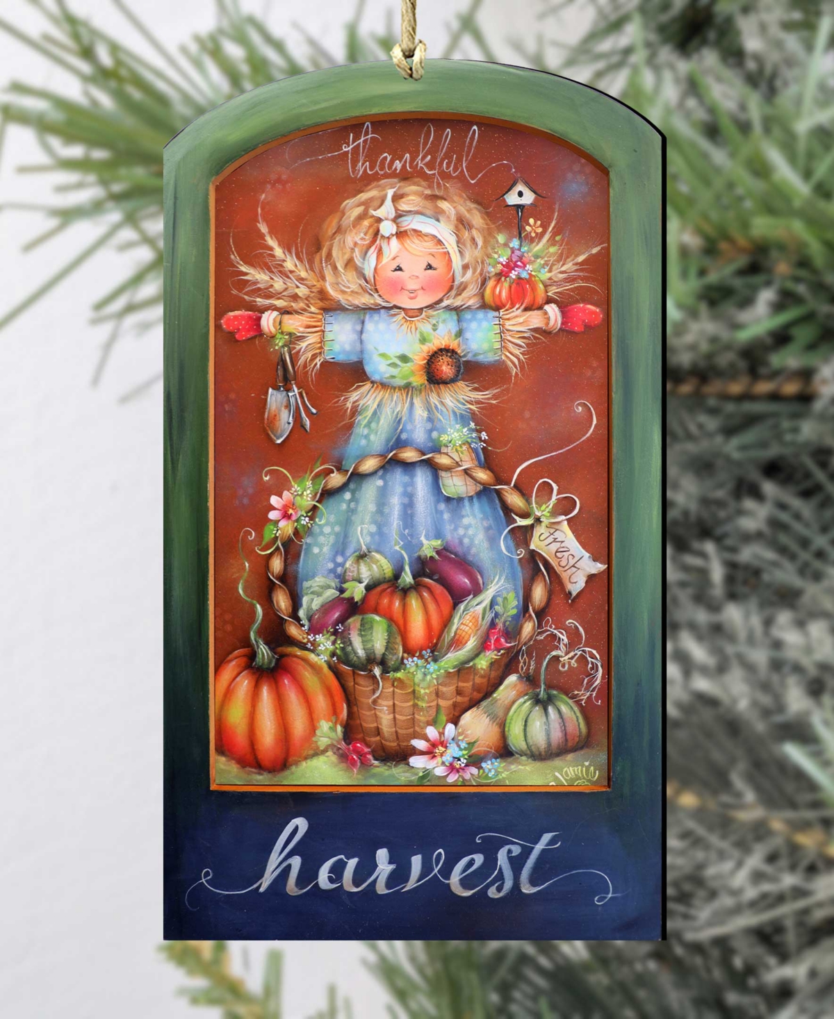 Shop Designocracy Holiday Wooden Ornaments Thankful Harvest Home Decor J. Mills-price In Multi Color