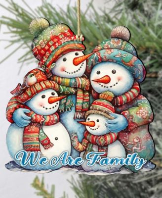 Snowmen Family Christmas Wooden Ornaments Holiday Decor G. DeBrekht