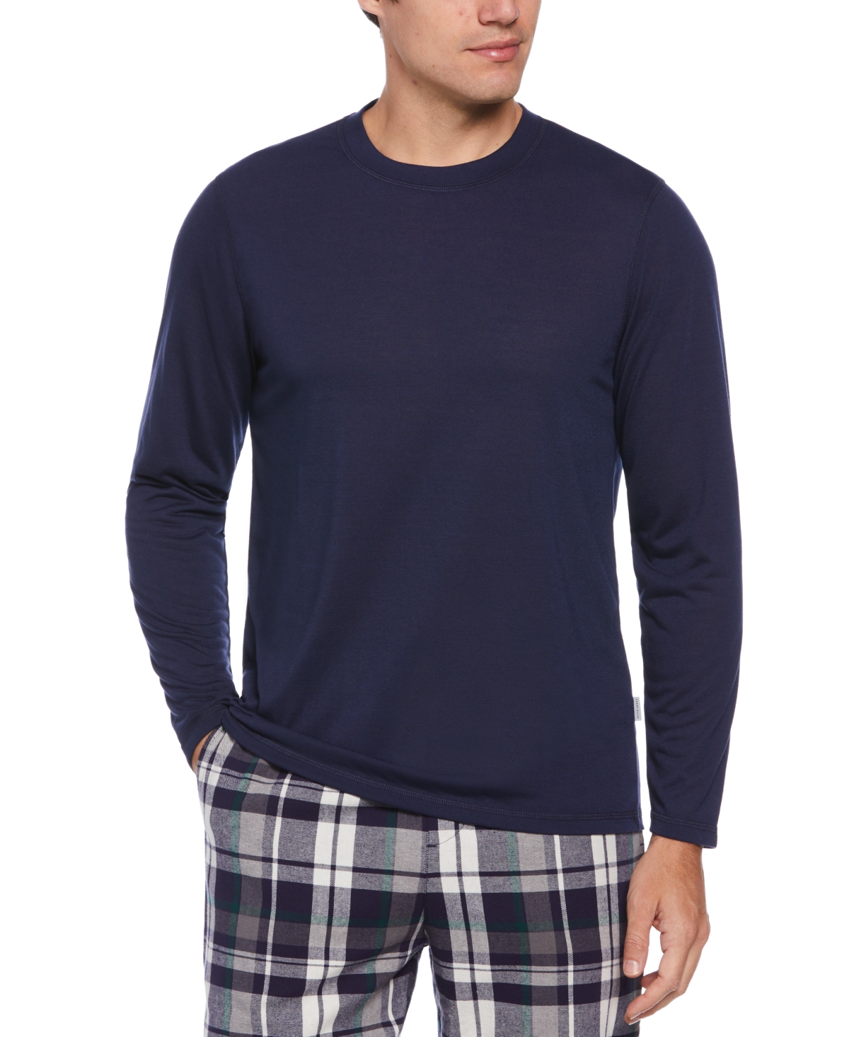 Men's Solid Long-Sleeve Pajama T-Shirt - Peacoat