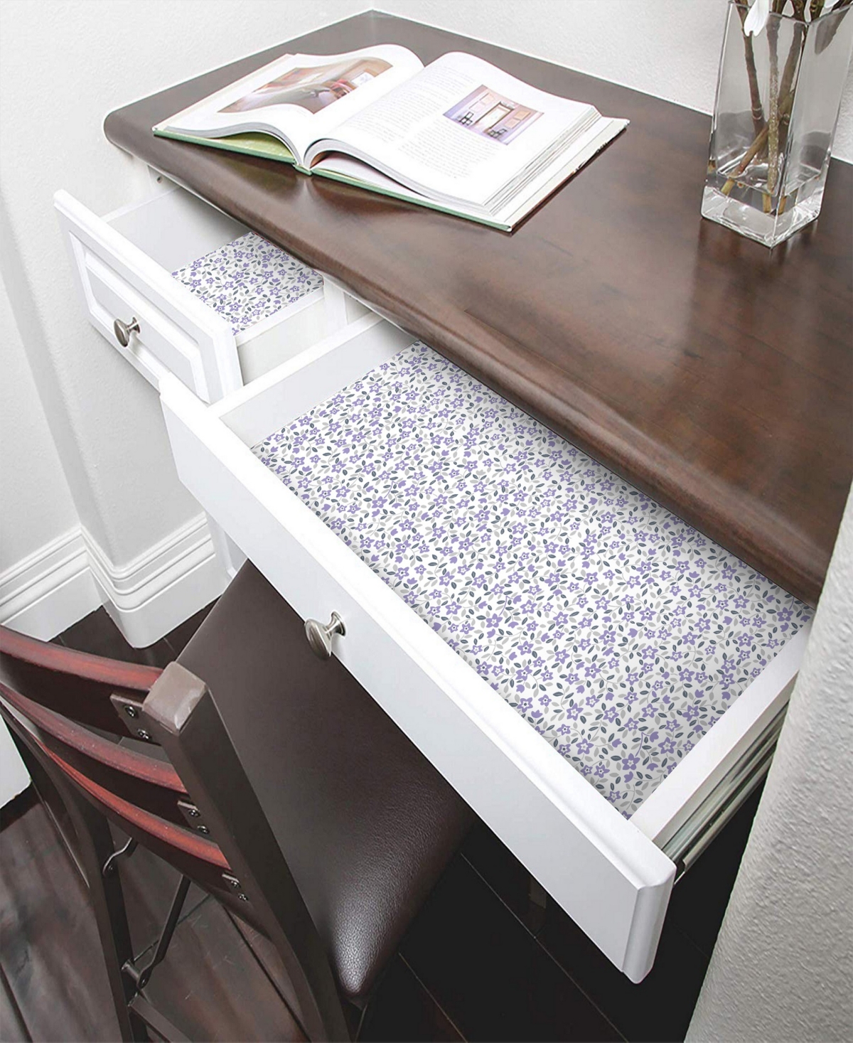 Shop Smart Design Bonded Grip Shelf Liner, 12" X 10' Roll In Lavender Wildflower