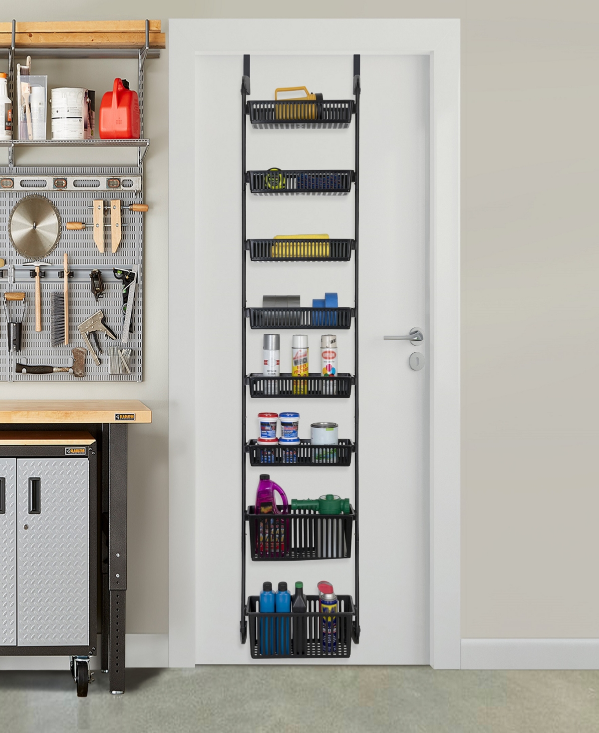 Shop Smart Design 8-tier Over-the-door Hanging Pantry Organizer In All Black