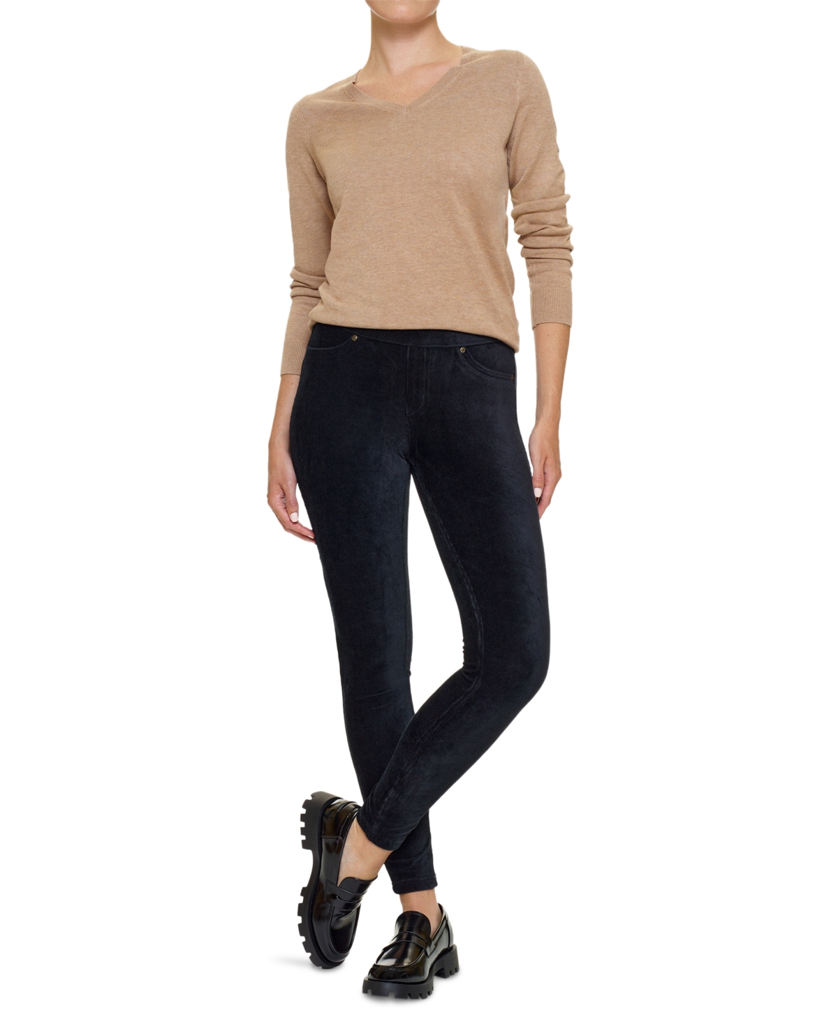 Hue Women's Straight Up Cool Classic Corduroy Leggings In Black