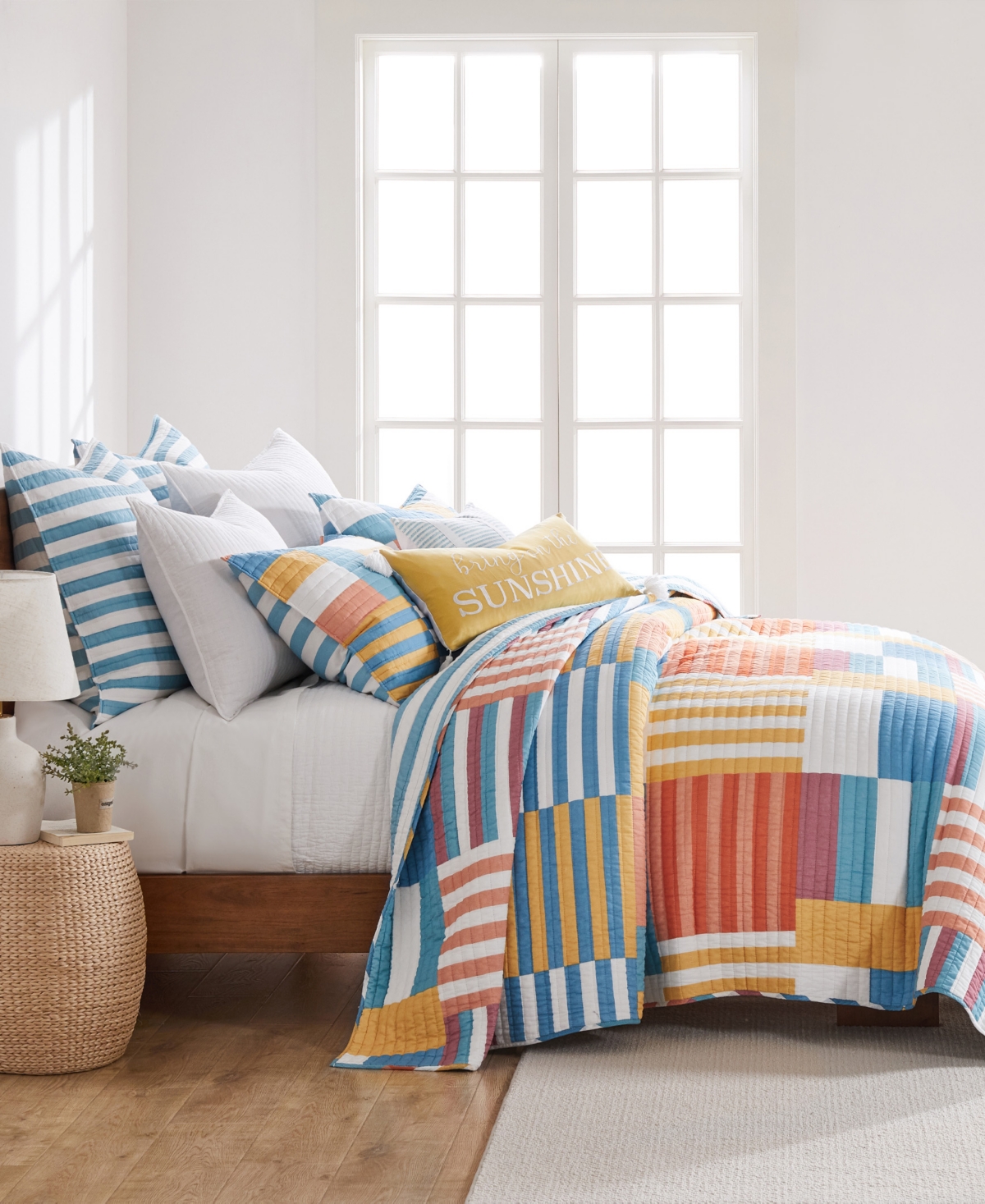 Levtex Sol Stripe Reversible 3-Pc. Quilt Set, Full/Queen