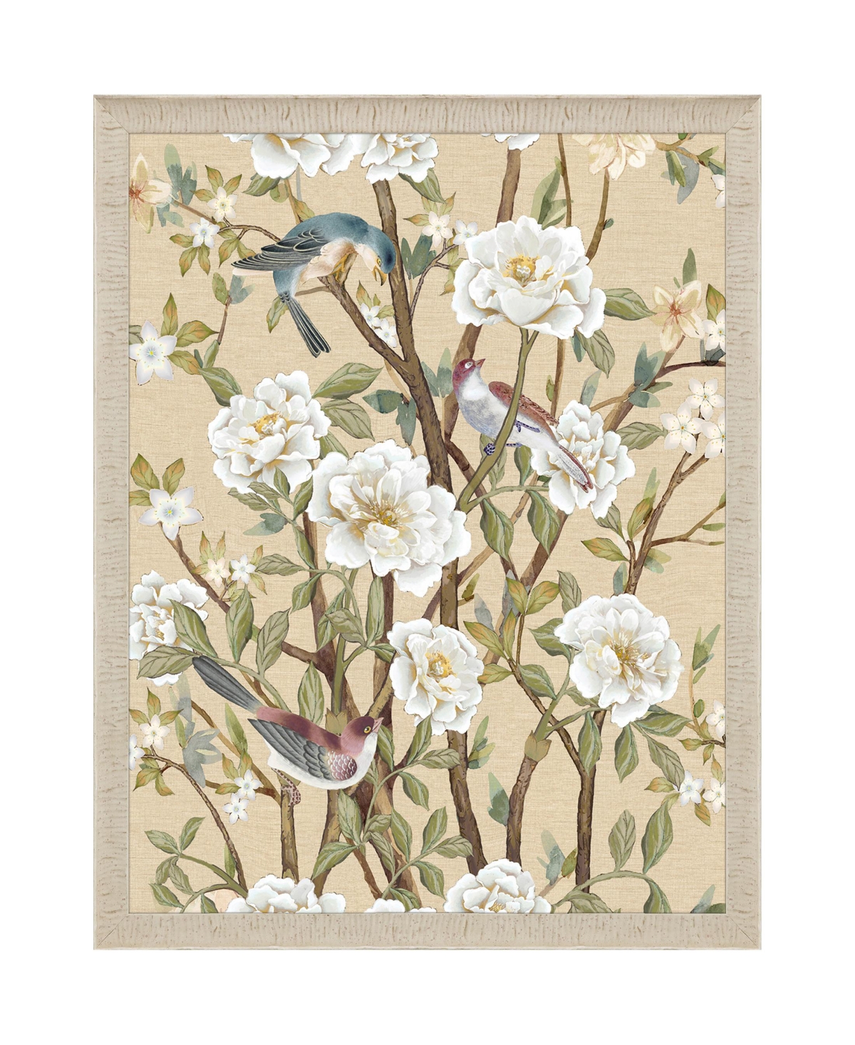 Paragon Picture Gallery Peony Flock Framed Art In White