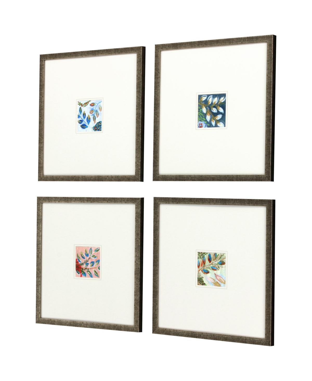 Paragon Picture Gallery Botanical Iii Framed Art, Set Of 4 In Blue