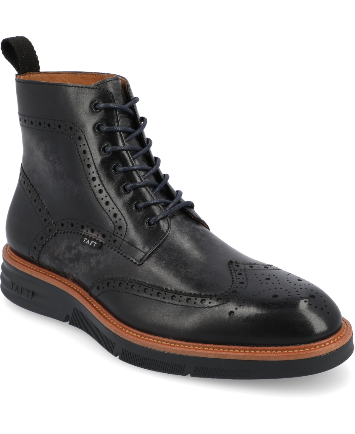 Taft 365 Men's Model 005 Wingtip Lace-up Boots In Midnight