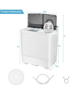 26lbs Portable Semi-automatic Washing Machine