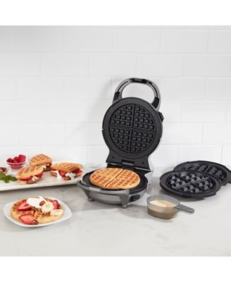 2-in-1 Classic or Belgian Removable Plate Waffle Maker WAF-RP10NAS