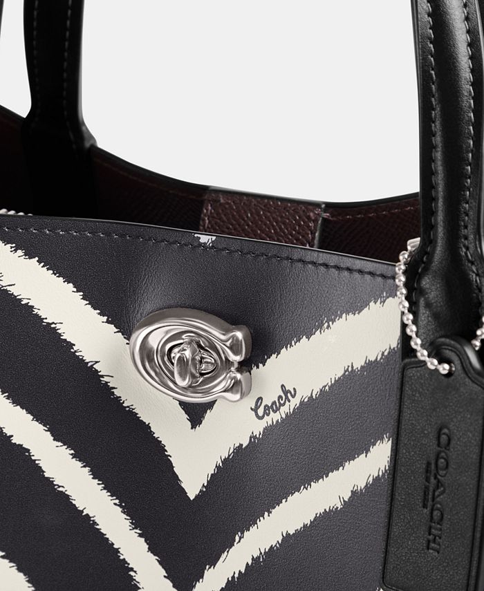 COACH Willow 24 Zebra Print Tote - Macy's