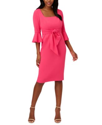 Adrianna Papell Women's Tie-Front Bell-Sleeve Midi Dress - Macy's