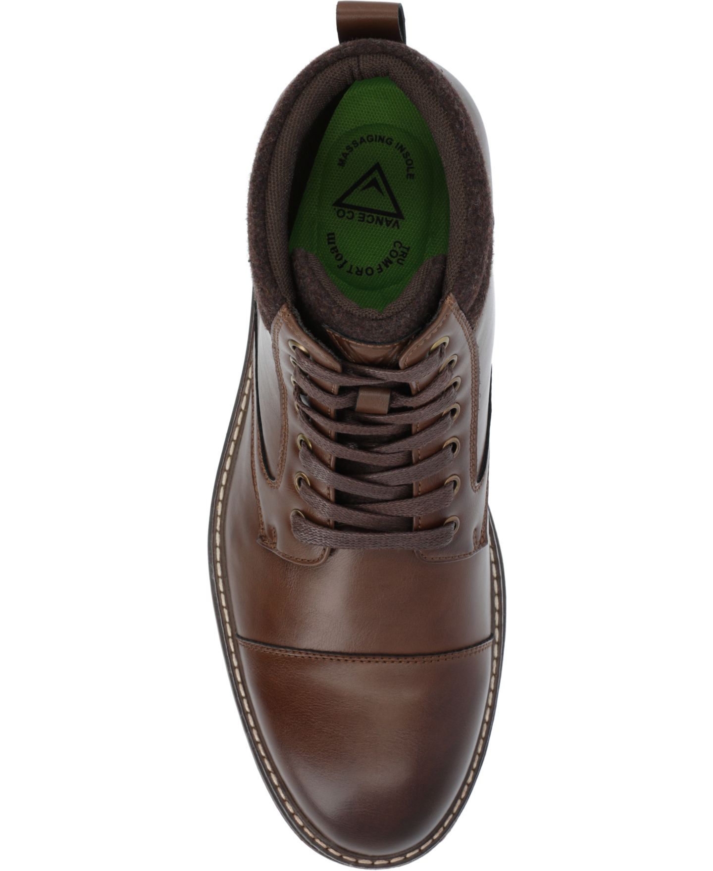 Мужские ботинки Vance Co. Fegan Tru Comfort Foam Cap Toe Lace-Up Ankle, цвет: Коричневый — фото 4