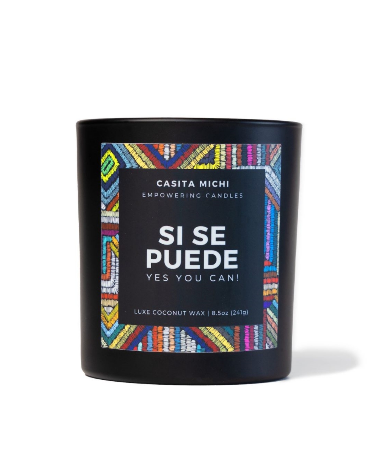 Si Se Puede Latinx Coconut Wax Candle, 8.5 oz - Black Matte Vessel