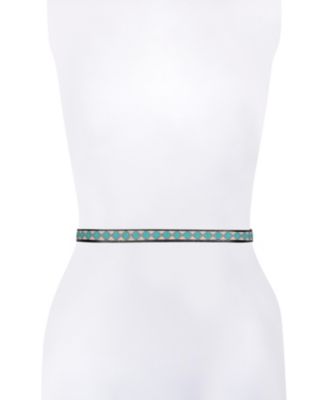 Women's 20mm Beaded Leather Belt