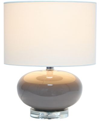 15.25" Modern Overload Glass Bedside Table Lamp with White Fabric Shade