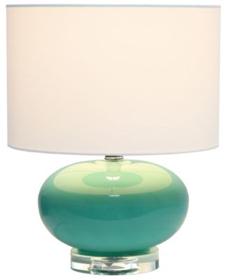 15.25" Modern Overload Glass Bedside Table Lamp with White Fabric Shade