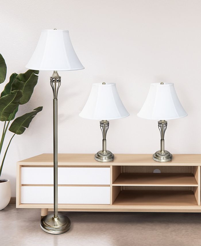 All The Rages Lalia Home Roma Classic 3 Piece Metal Lamp Set - Macy's