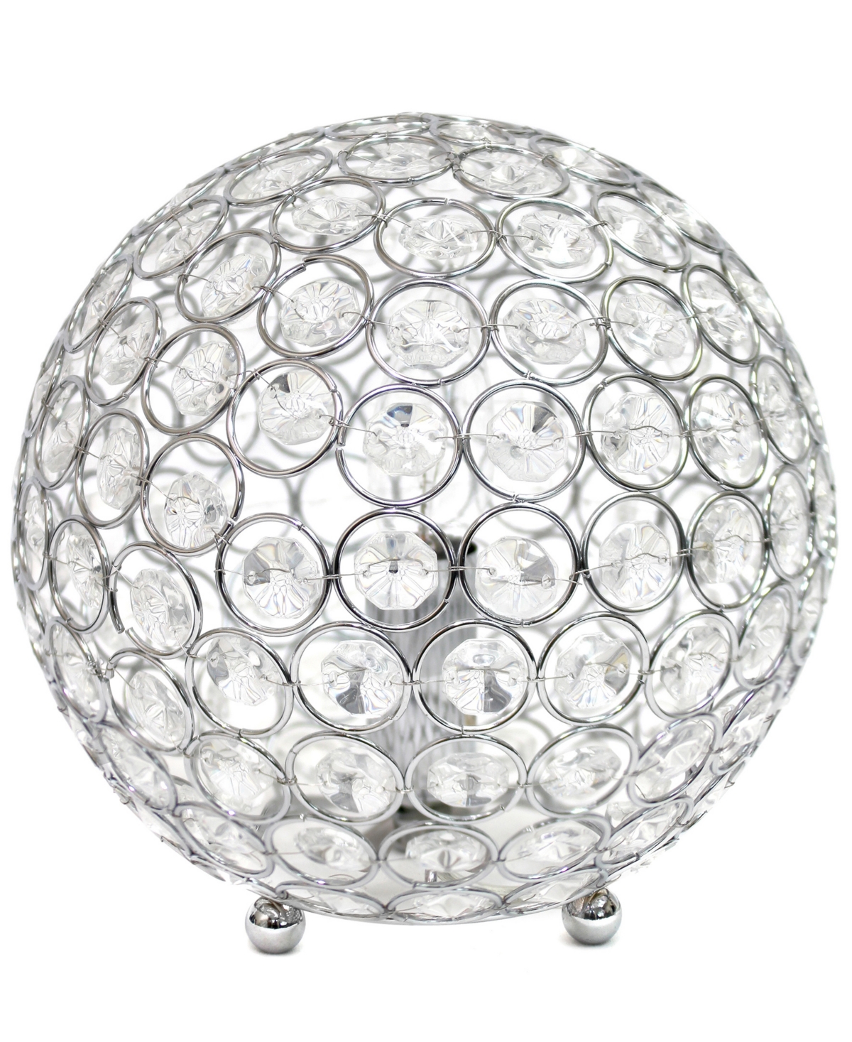 All The Rages Lalia Home Elipse 8" Metal Crystal Orb Table Lamp In Chrome