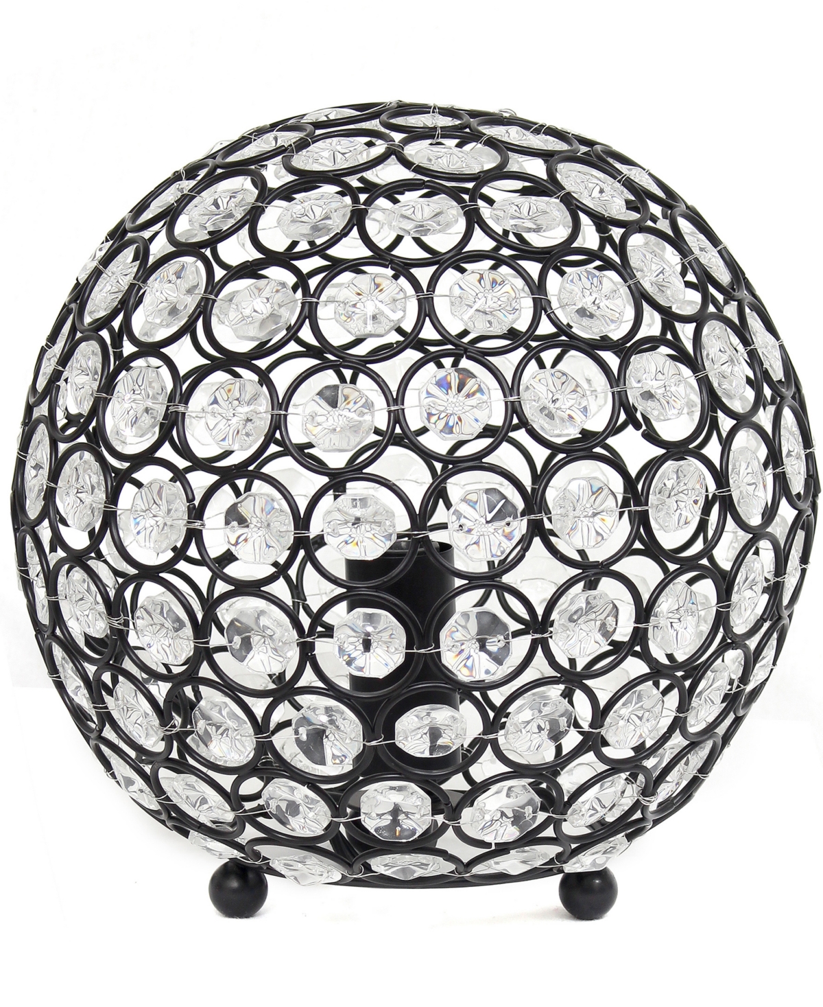All The Rages Lalia Home Elipse 8" Metal Crystal Orb Table Lamp In Restoration Bronze