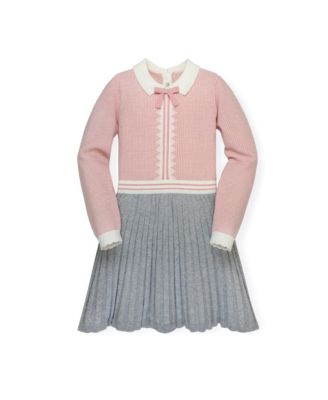 Baby Girls Hope and Henry Organic Cotton French Blocked Sweater Dress