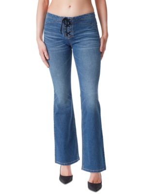 Jessica Simpson - Women's Kiss Me Lace-Up Flare-Leg Denim Jeans