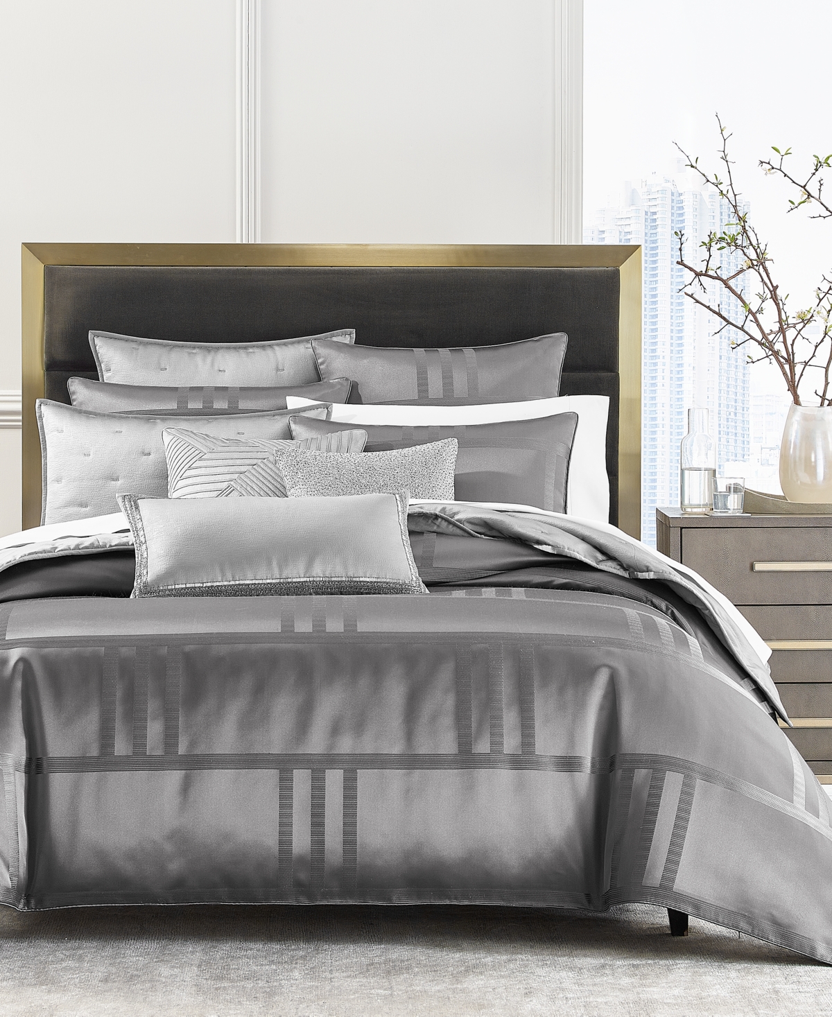 Hotel Collection Structure 3-pc. Comforter Set, Full/queen, Created For Macy's In Charcoal
