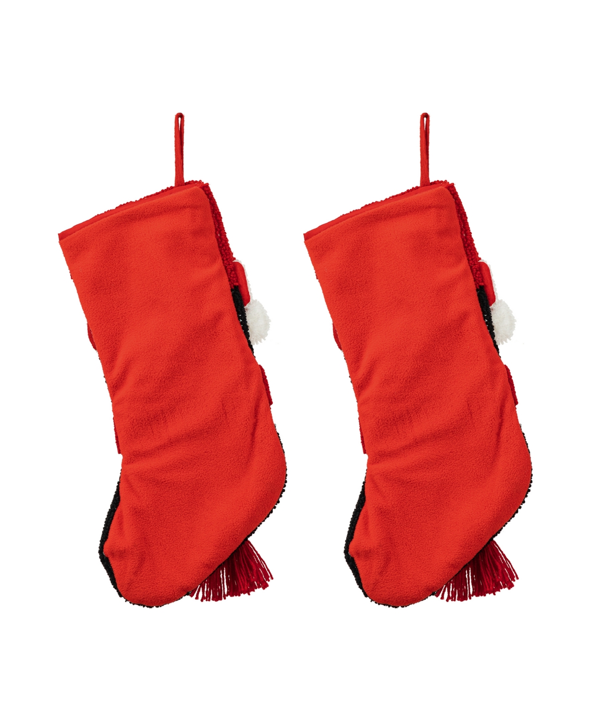Glitzhome 2 Pack L Hooked Stocking, 3D Penguin
