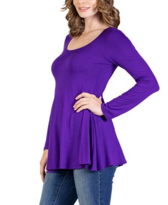 Women's Long Sleeve Swing Style Flare Tunic Top