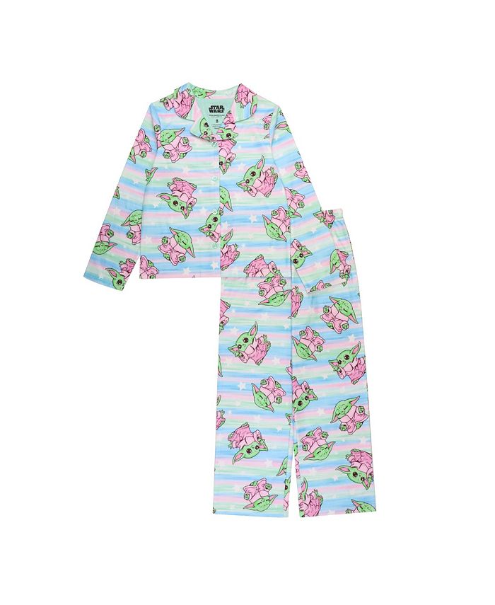 The Mandalorian Little Girls Baby Yoda Polyester Coat Pajama Set