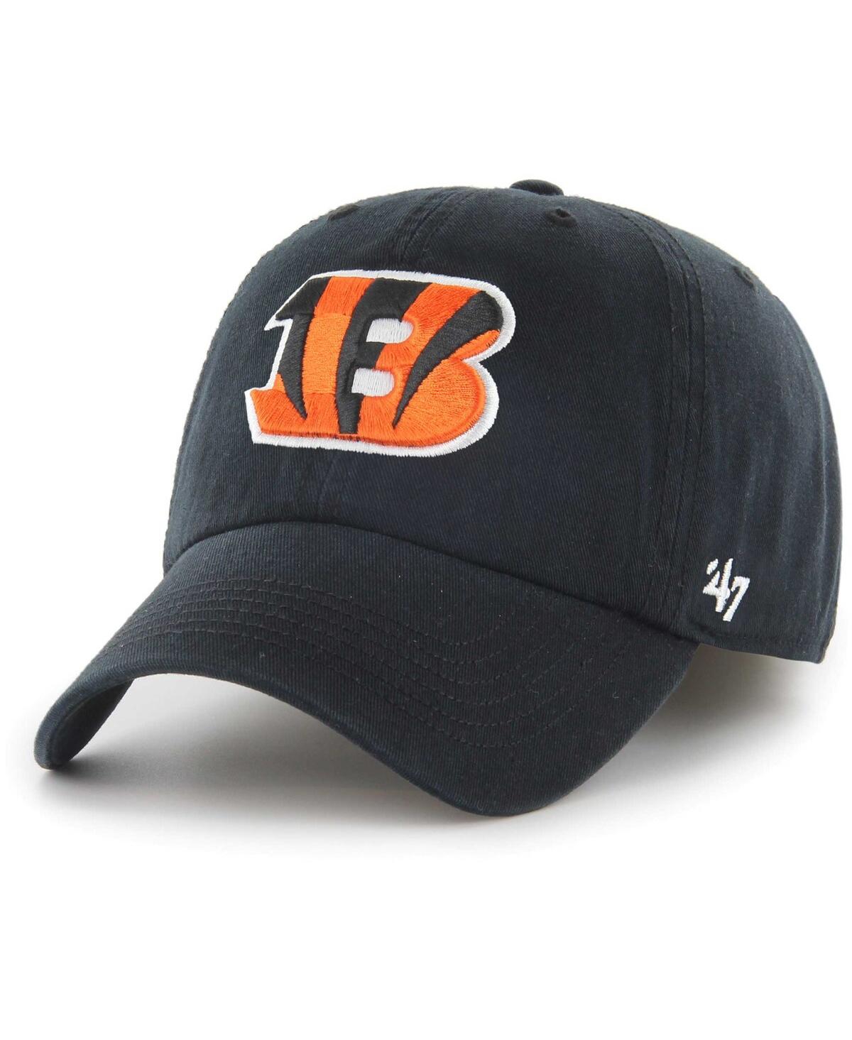 47 Brand Men's ' Black Cincinnati Bengals Franchise Logo Fitted Hat