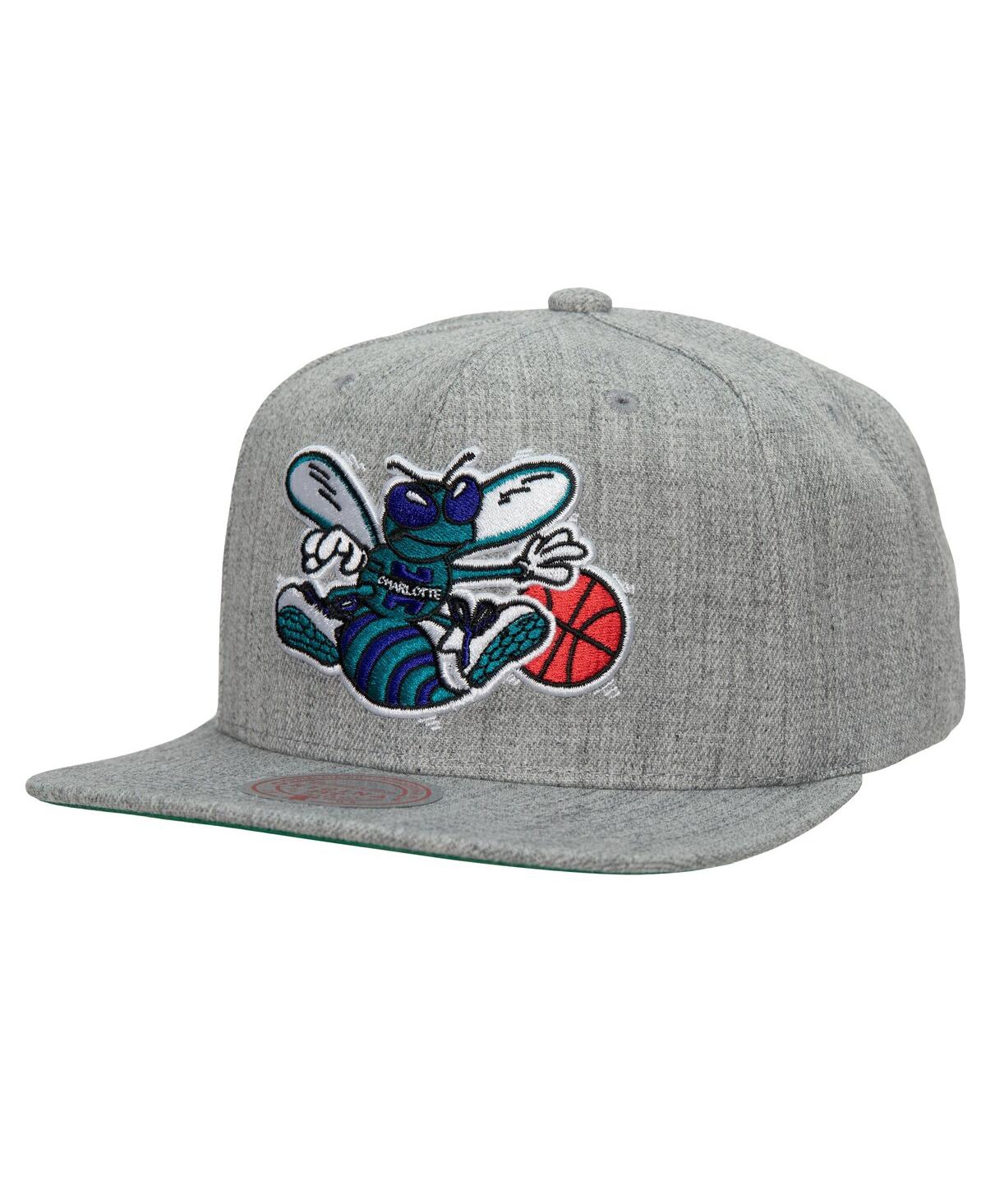 Mitchell & Ness Men's  Heather Gray Charlotte Hornets Hardwood Classics 2.0 Snapback Hat In Heather Gray