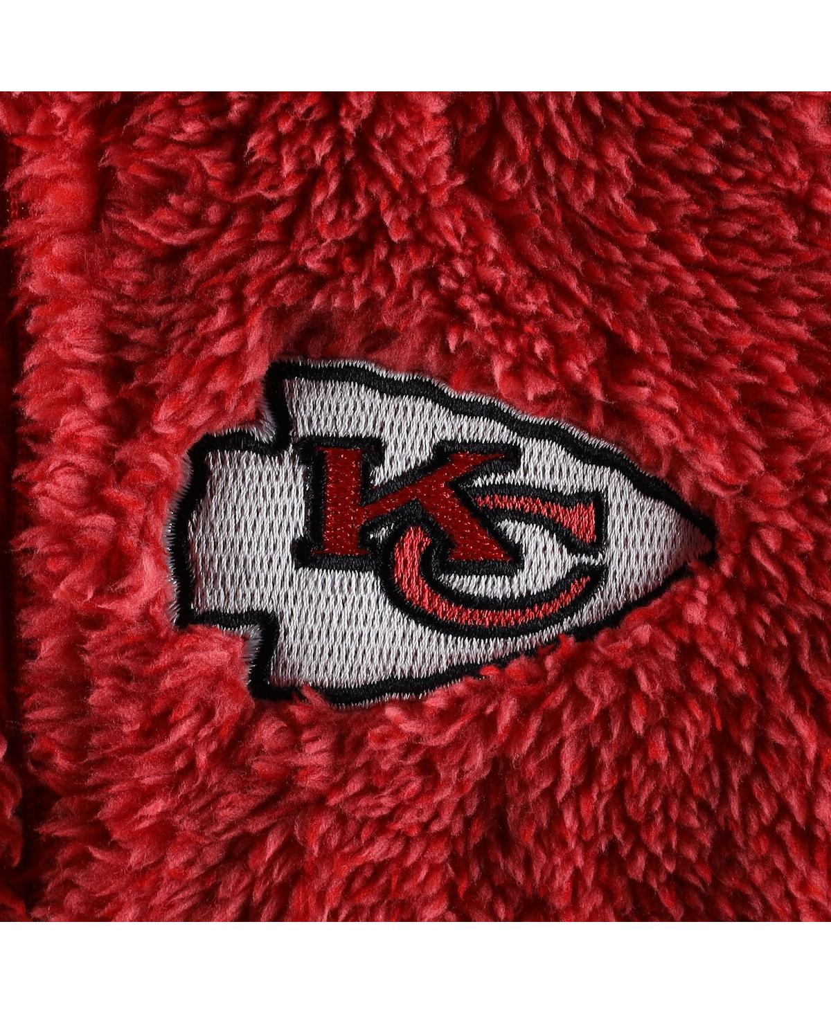 Outerstuff Newborn And Infant Boys And Girls Red, Gray Kansas City Chiefs Game Nap Teddy Fleece Bunting Full-zi In Red,gray