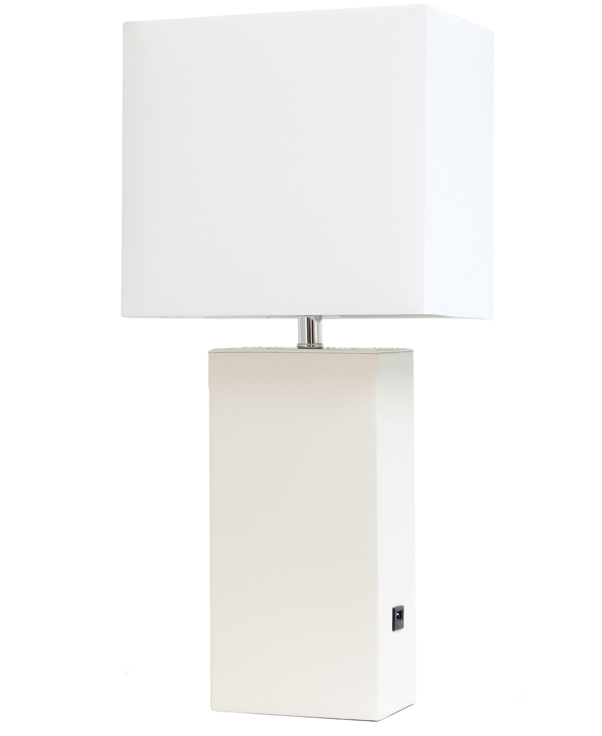 Shop All The Rages Lalia Home Lexington 21" Leather Base Modern Home Decor Bedside Table Lamp With Usb Charging Port In White