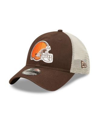 Men's Brown, Natural Cleveland Browns Loyal 9TWENTY Trucker Snapback Hat