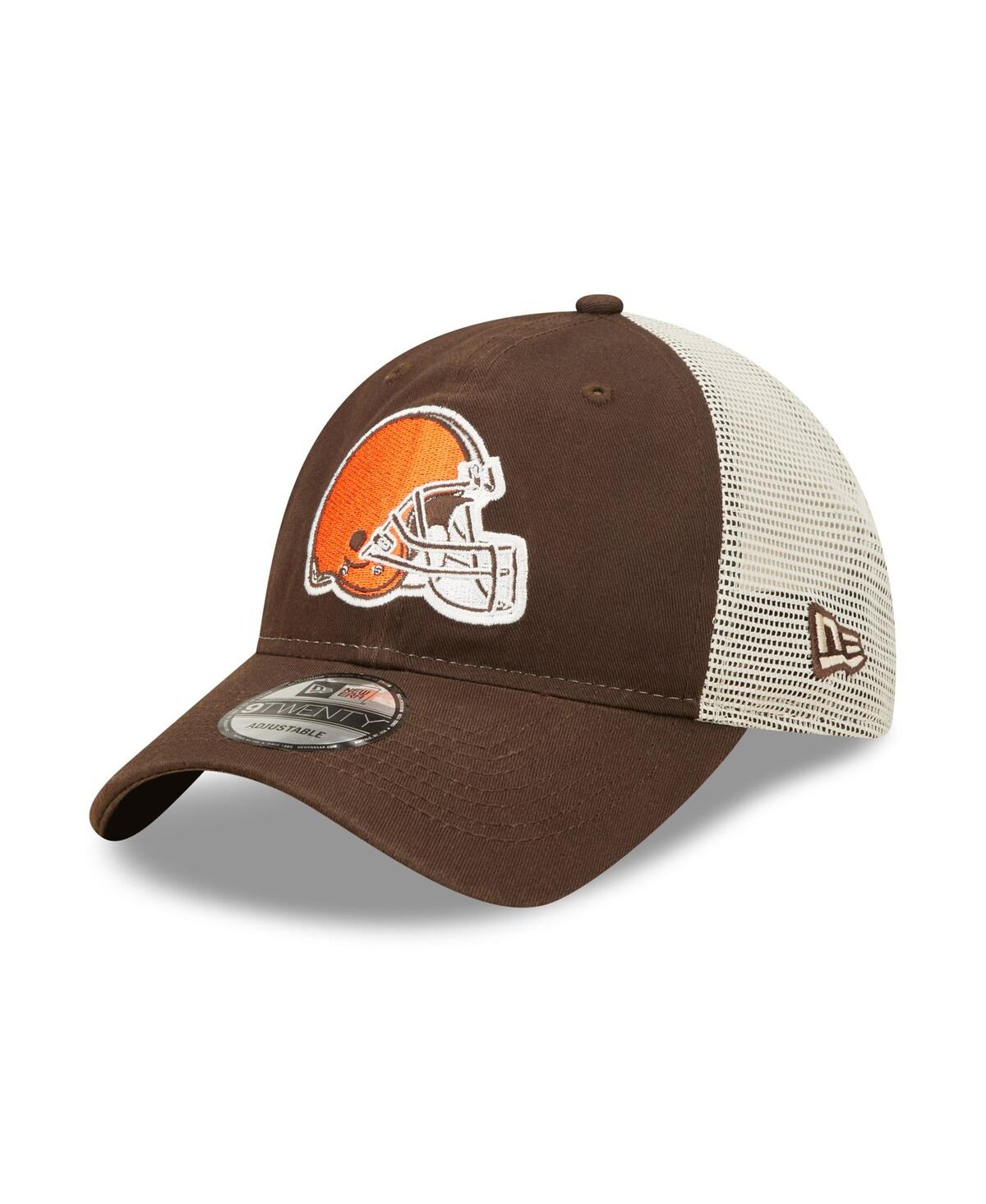 Men's New Era Natural Cleveland Browns Loyal 9TWENTY Trucker Snapback Hat - Natural