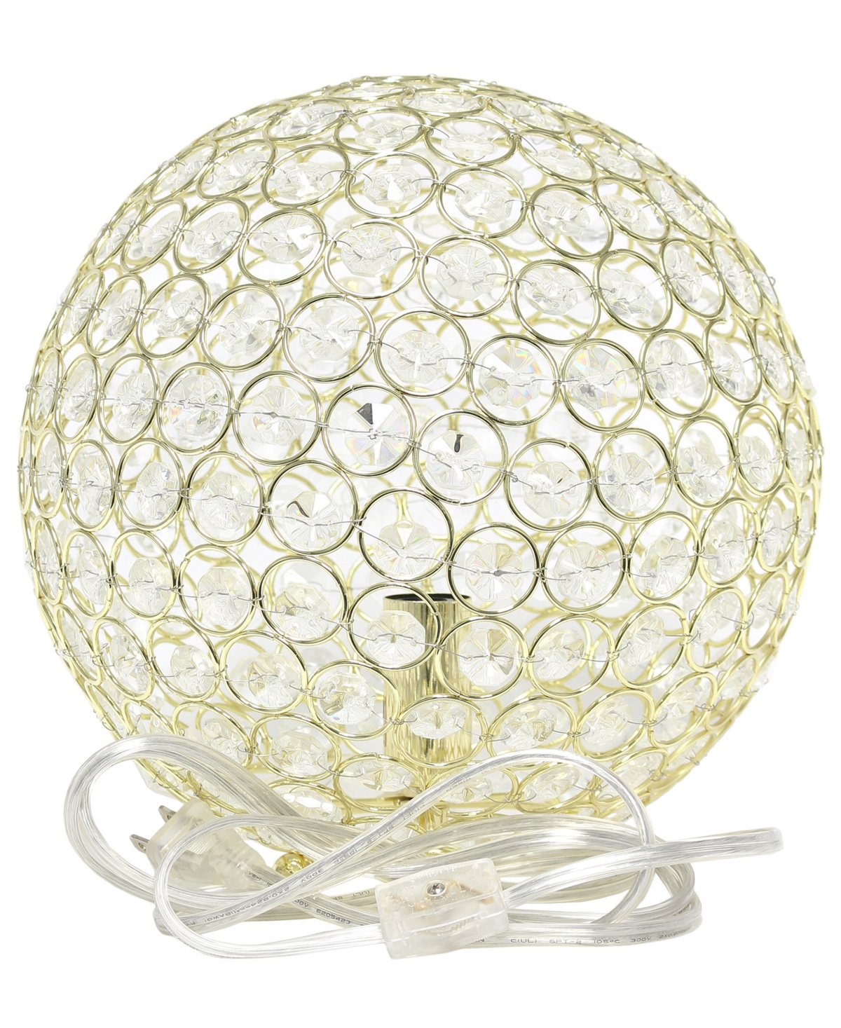 Shop All The Rages Lalia Home Elipse 10" Crystal Orb Table Lamp In Gold