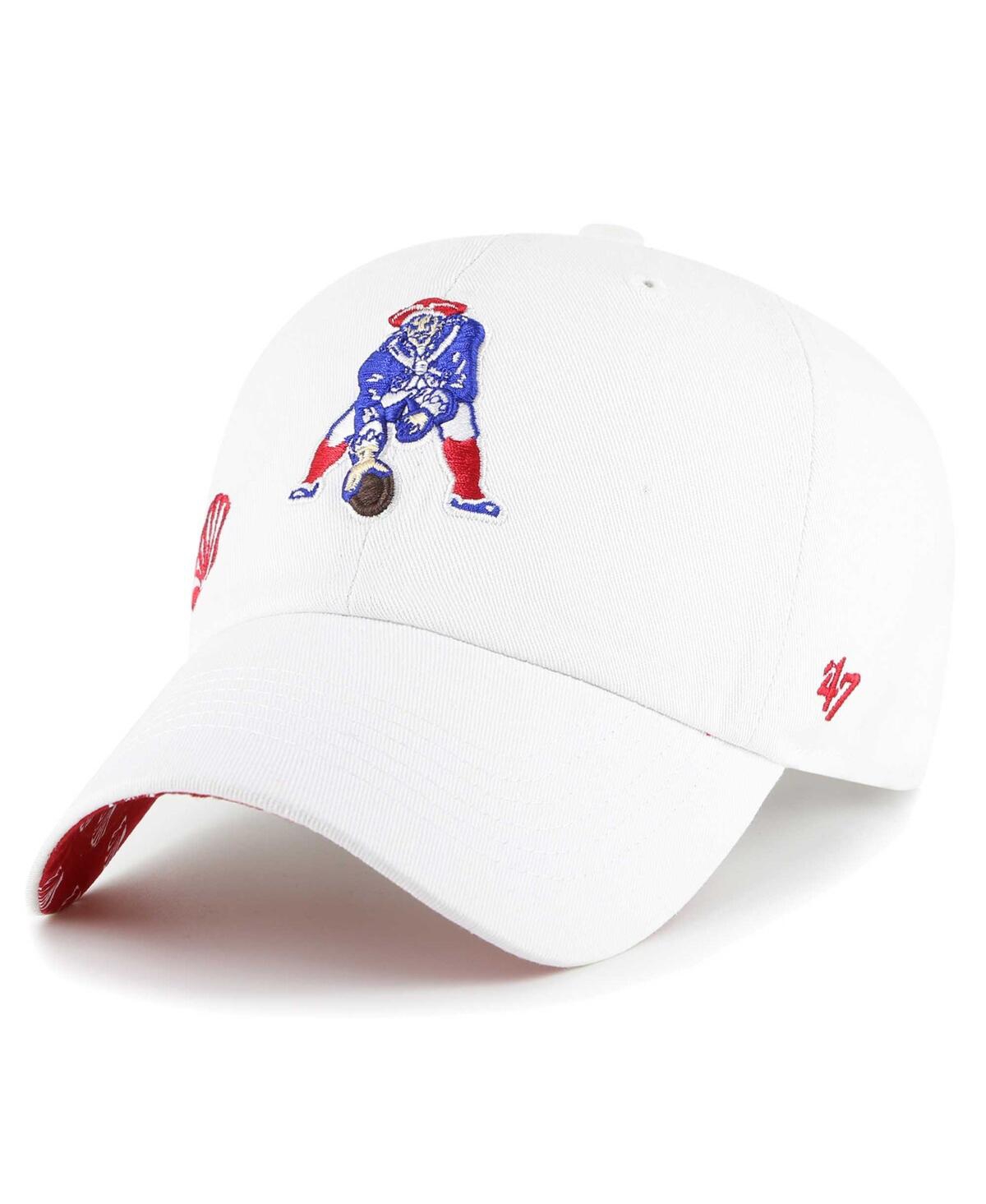47 Brand Women's ' White New England Patriots Confetti Icon Clean Up Adjustable Hat In White