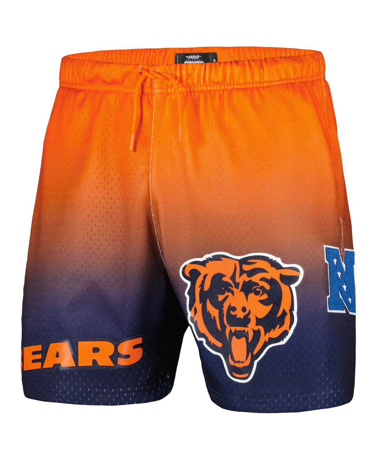 Shop Pro Standard Men's  Navy, Orange Chicago Bears Ombre Mesh Shorts In Navy,orange