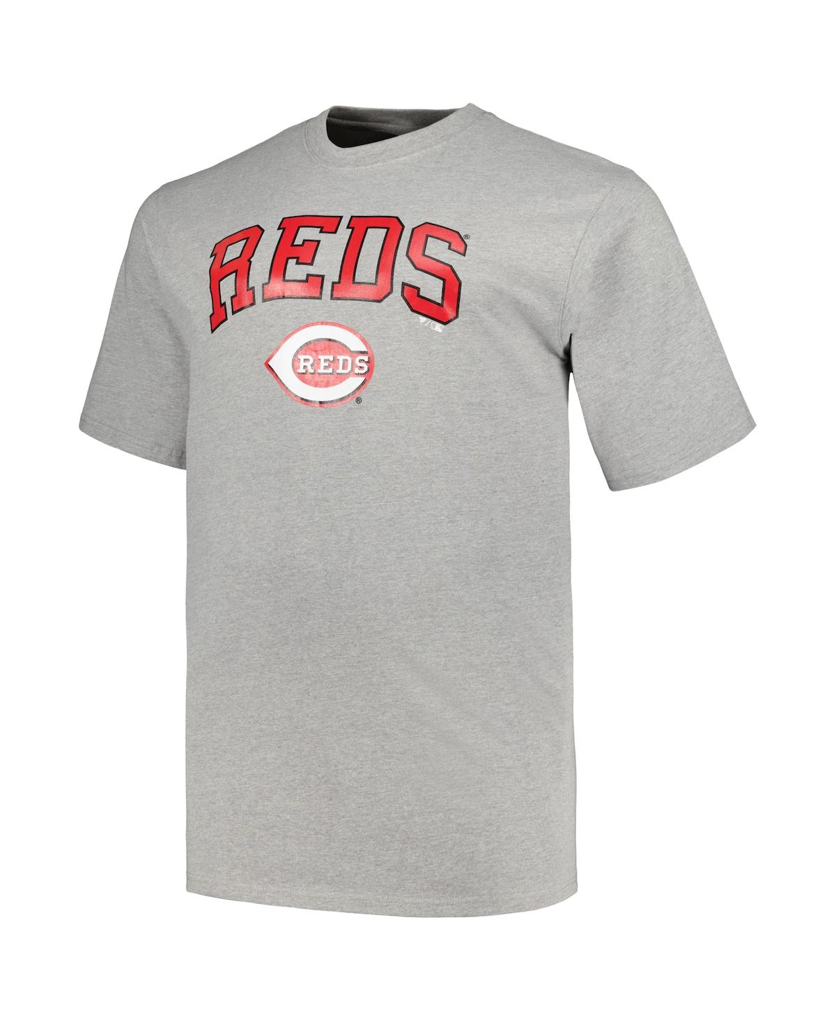 Profile Men's Black, Heather Gray Cincinnati Reds Big And Tall T-shirt  Combo Pack In Black,heather Gray