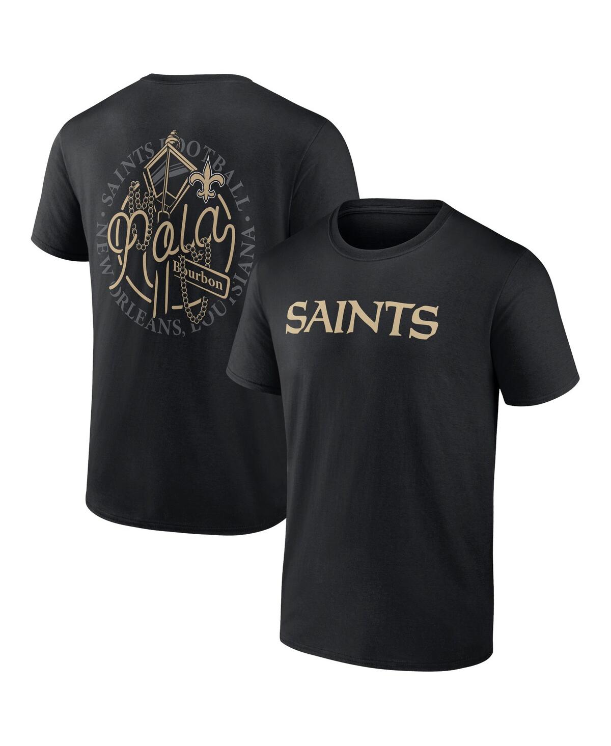 Profile Men's  Black New Orleans Saints Big And Tall Two-sided T-shirt