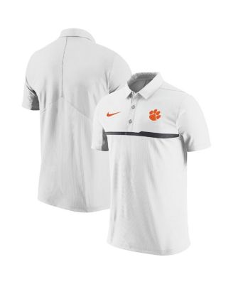 Men s White Clemson Tigers Coaches Performance Polo Shirt