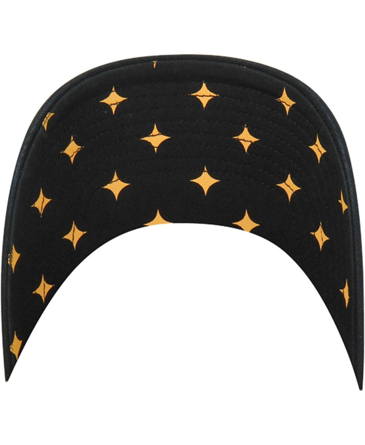47 Brand Women's Black Pittsburgh Steelers Confetti Icon Clean Up Adjustable Hat In Black