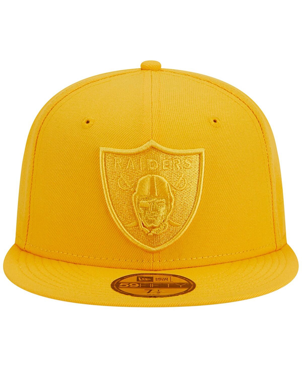 Shop New Era Men's  Gold Las Vegas Raiders Color Pack 59fifty Fitted Hat