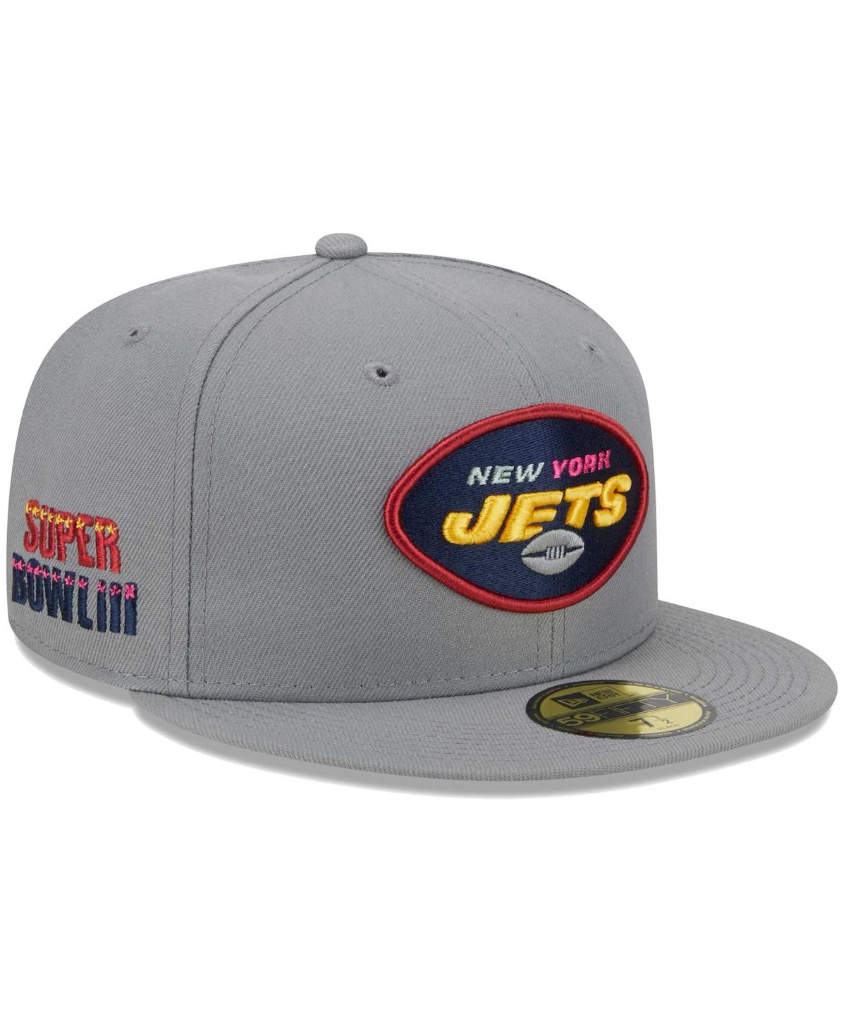 Shop New Era Men's  Gray New York Jets Color Pack 59fifty Fitted Hat