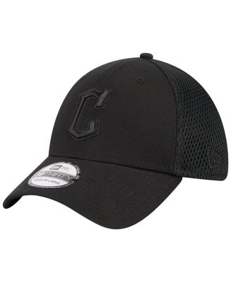 New Era Men's Cleveland Guardians Black-on-Black Neo 39THIRTY Flex Hat ...