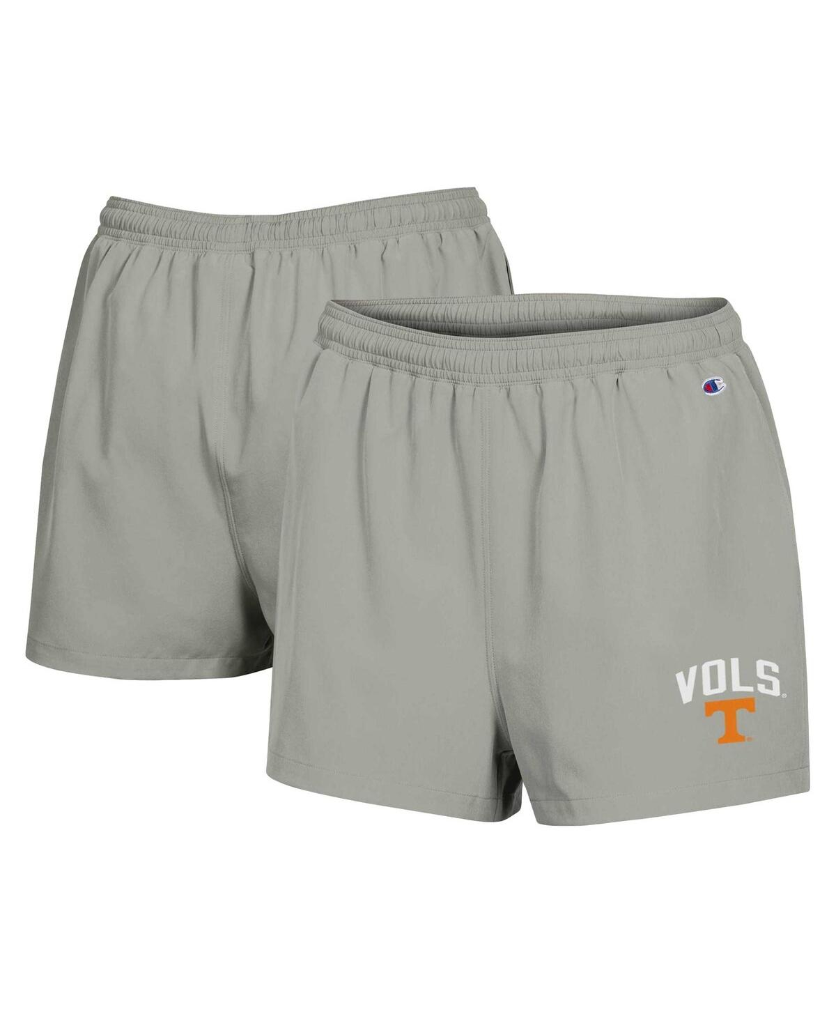 Shop Champion Women's  Gray Tennessee Volunteers Football Fan High Waist Shorts