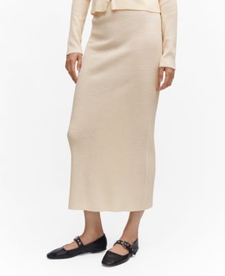 MANGO Women's Long Knitted Skirt - Macy's