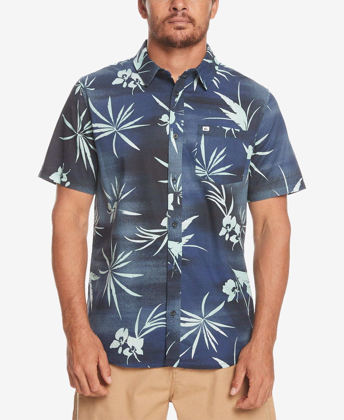 Shop Quiksilver Men's Fade Out Short Sleeve Shirt In Naval Academy Fade Out