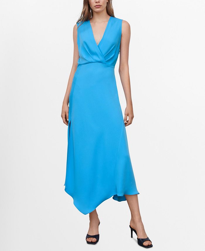 MANGO Women's Side Slit Asymmetrical Dress - Macy's