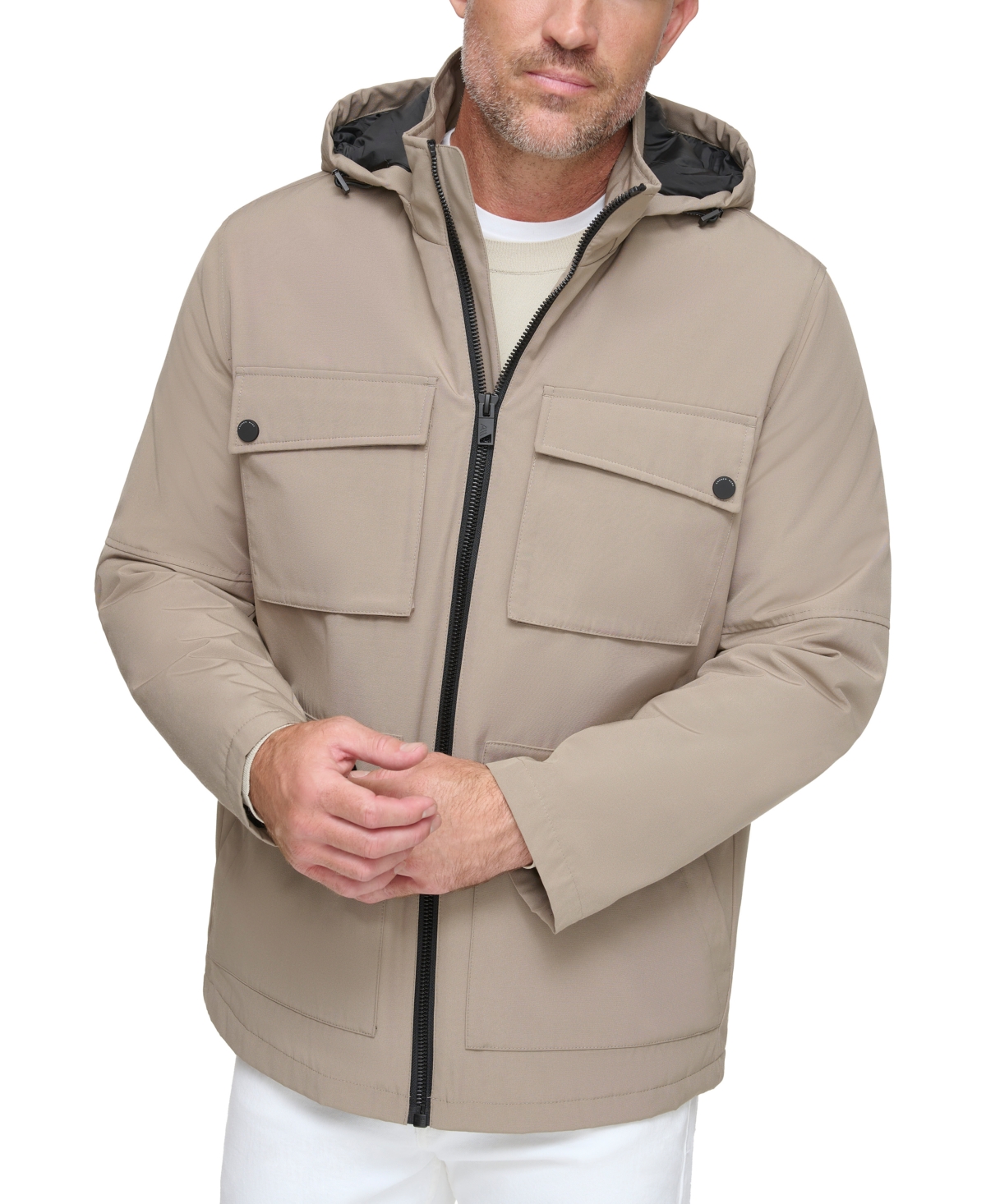 Marc New York Men's Lauffeld Medium Weight Hooded Utility Jacket In Brindle