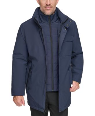 Marc New York - Men's Harcourt Car Coat with an Attached Self Fabric Bib